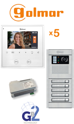 Golmar kit-5 θυροτηλεόραση 5 διαμερίσματα Golmar kit-5